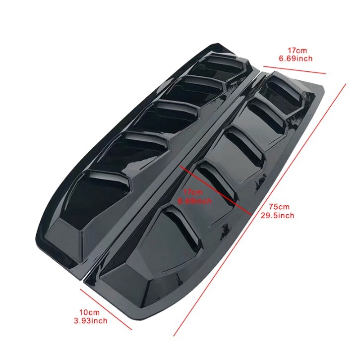 NEW 2PCS 2016-2021 Honda Civic Sedan Rear Side Window Louver Scoop Cover Black
