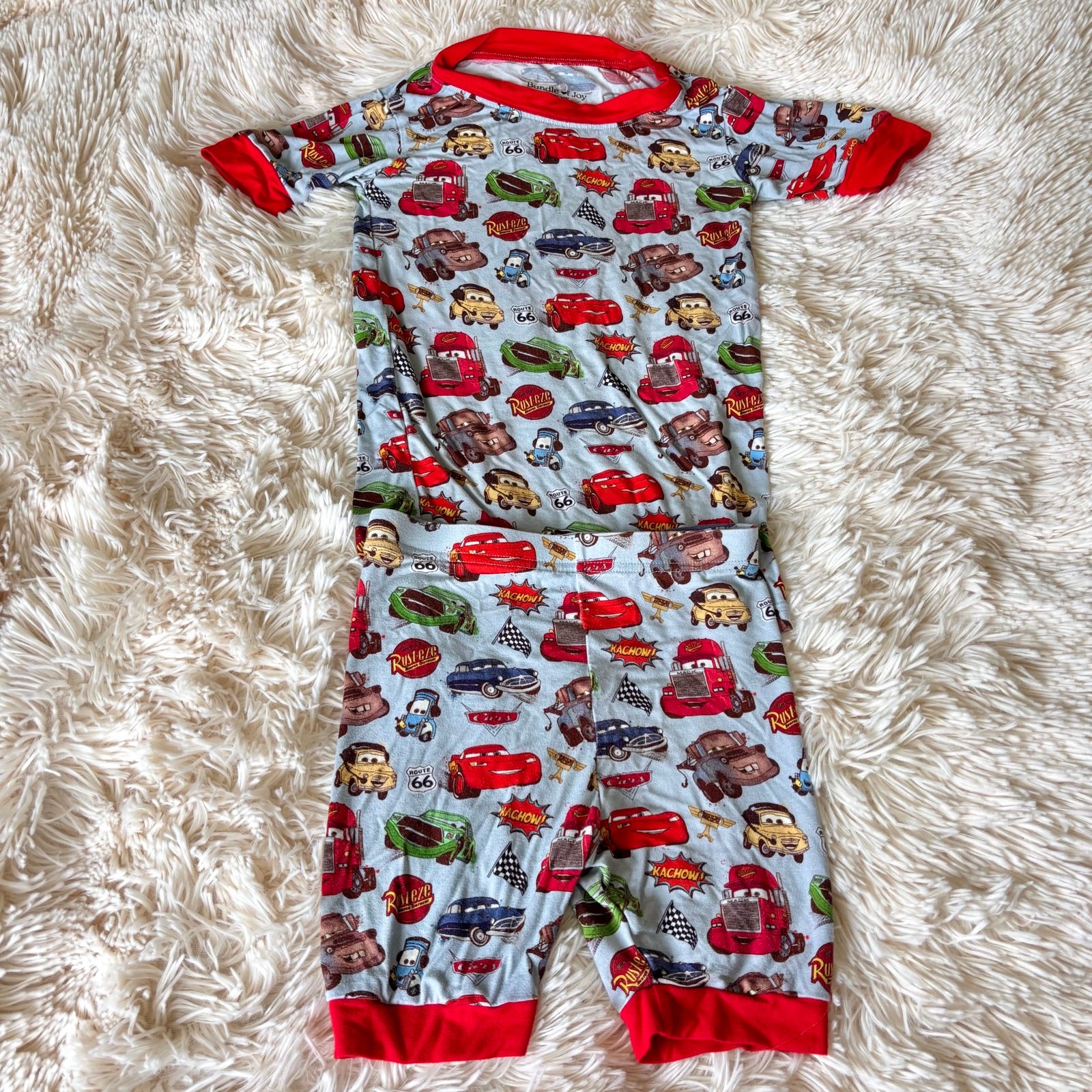 Bundle of Joy Kachow Cars Summer Pajamas 4T