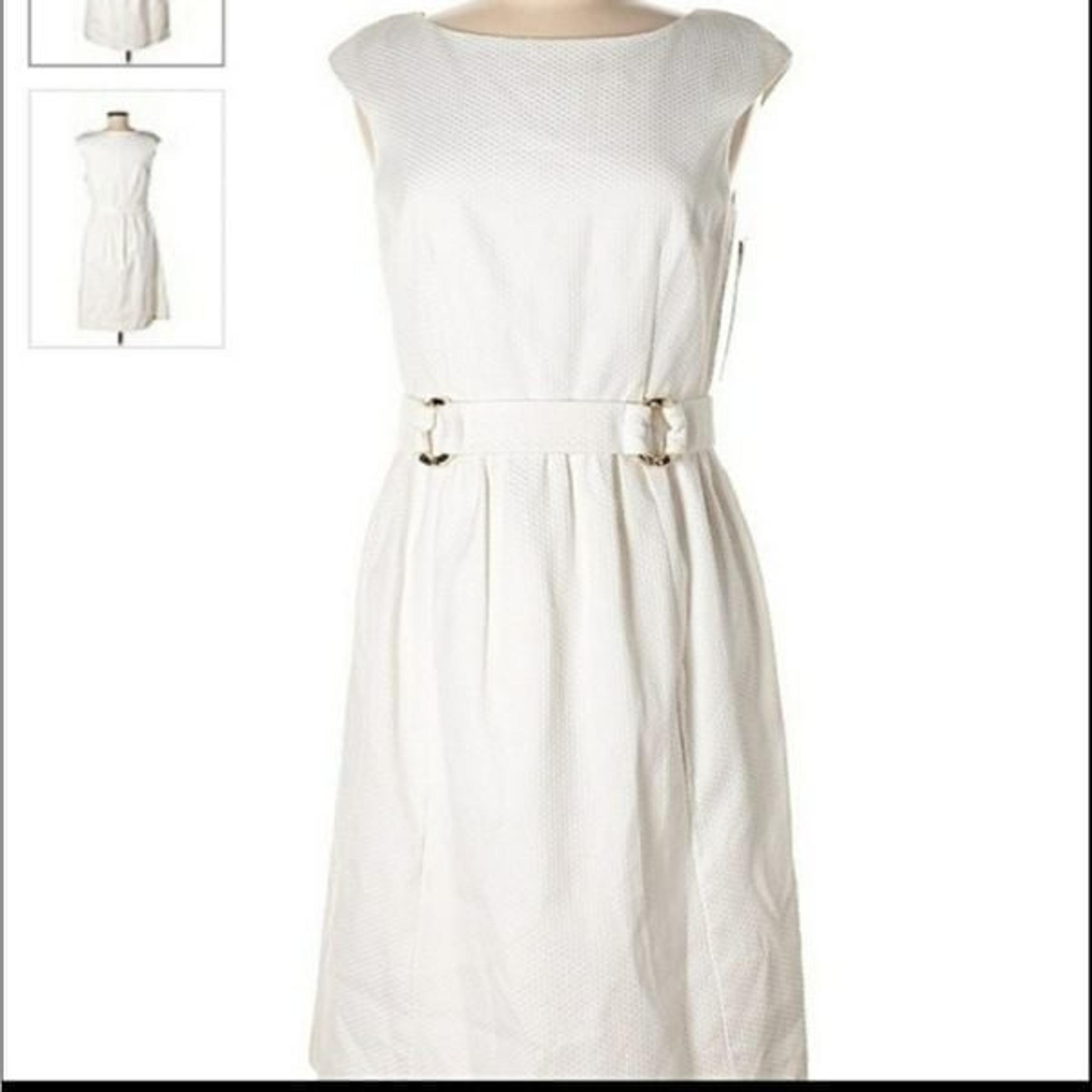 David Meister White A-line Dress with Pockets
