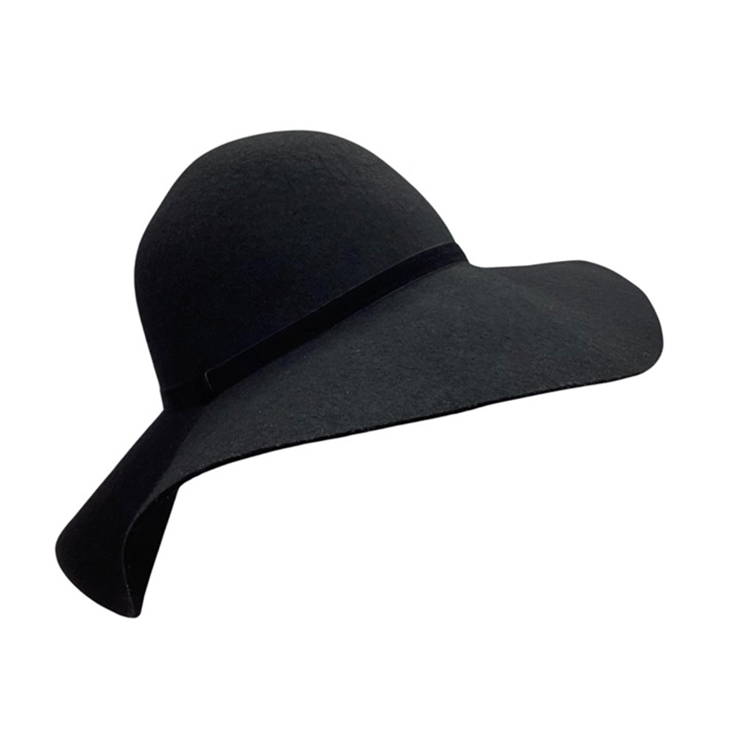 Target Wide-Brimmed Black Wool Floppy Hat Women One Size