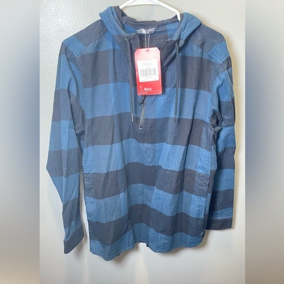 The North Face Women's NEW Stayside Blue‎ Plaid Pullover 1/3 Zip Shirt Size Med