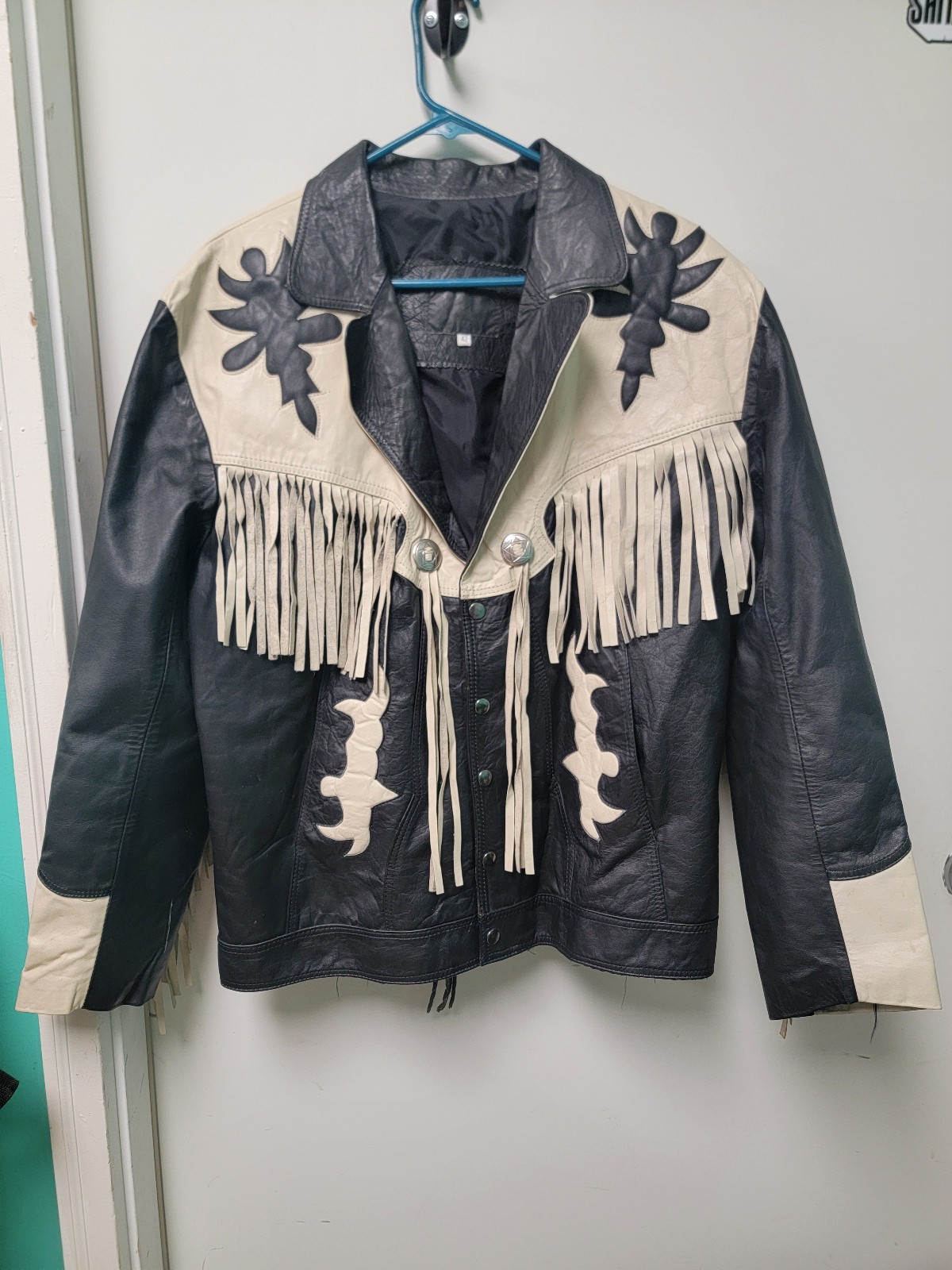 Vintage Men's Leather Jacket HNOS SOLORZANO