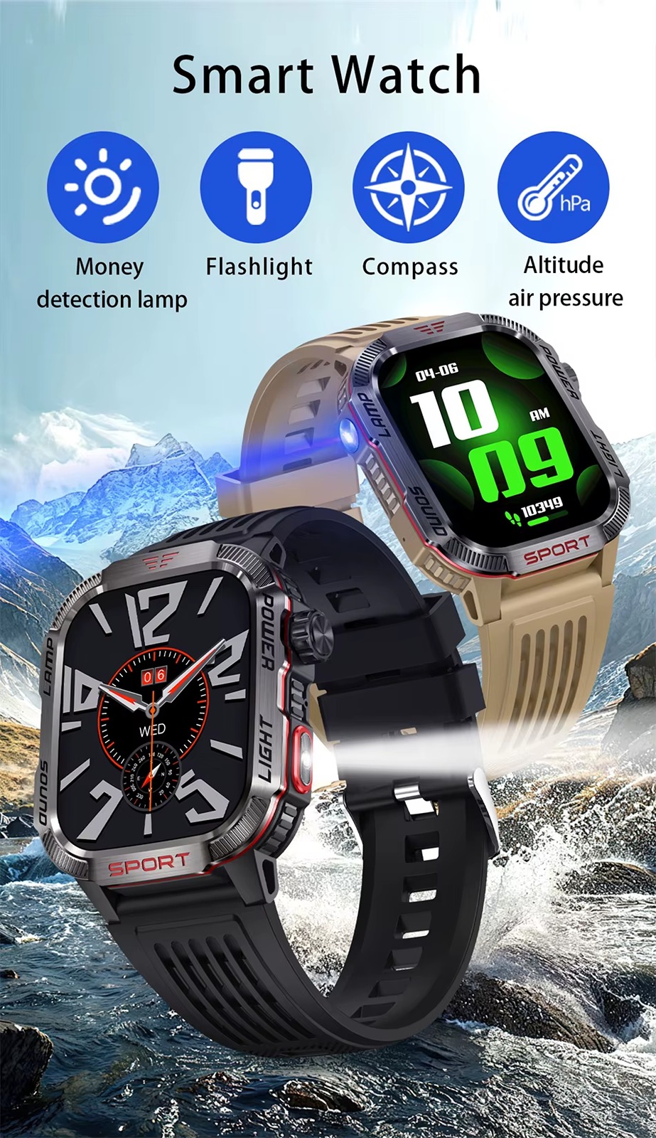 Huawei Xiaomi Military GPS Smart Watch for Men
