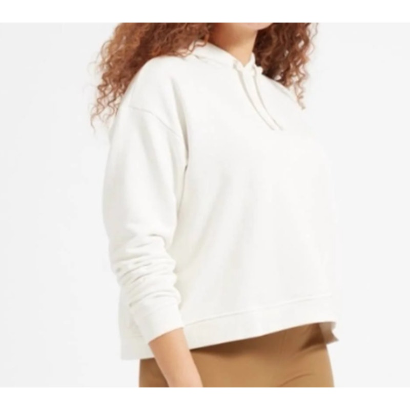 Everlane Women's Classic French Terry Pullover Hoodie Long Sleeve White SZ Small