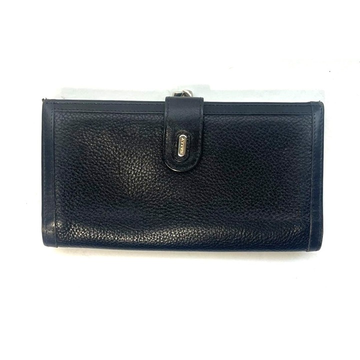 Bally Full Black Pebble Leather Wallet Clasp Made In Italy