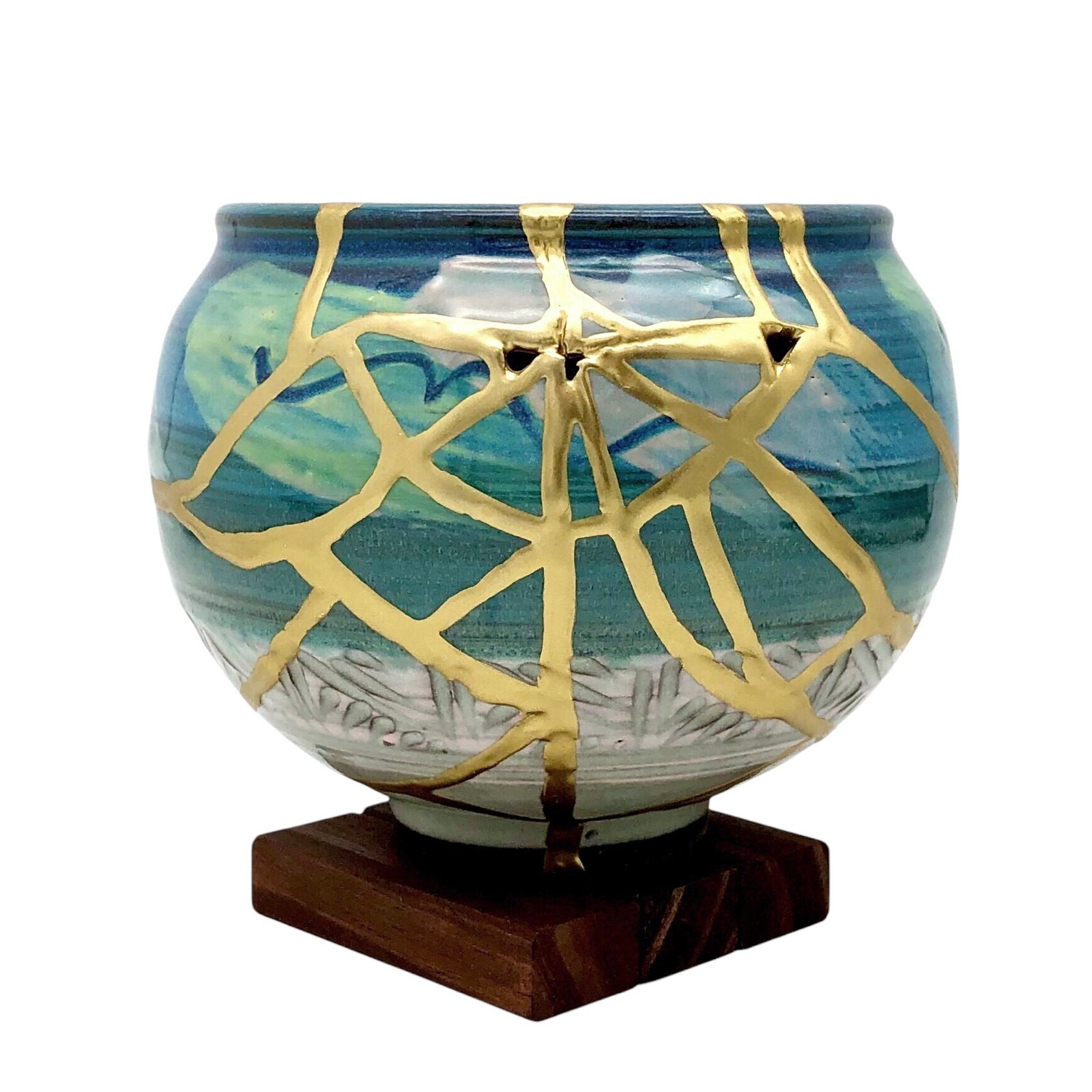 Kintsugi Bowl Vase Studio Pottery Gold Crack Art Personal Growth Gift