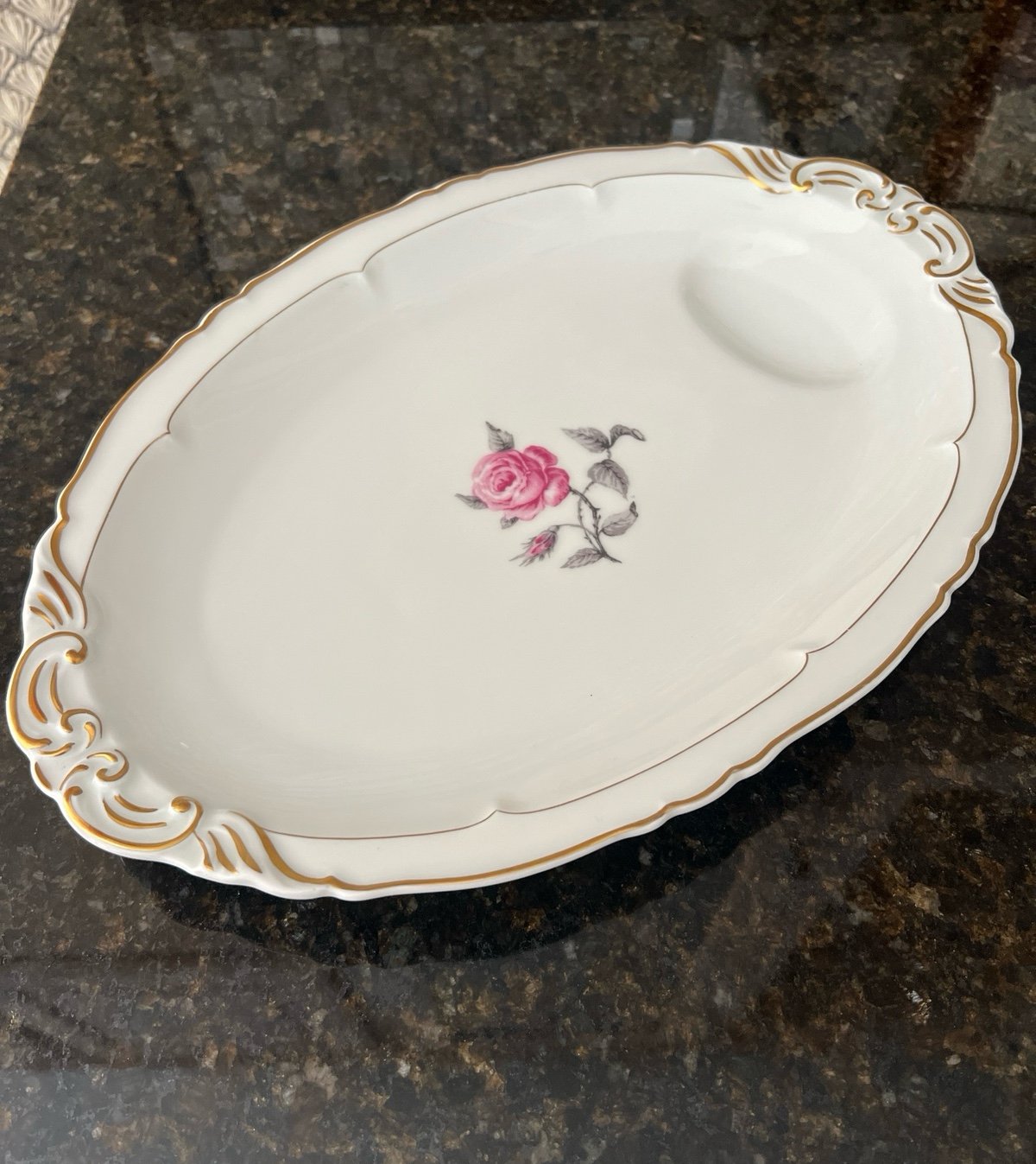 Haviland Limoges France Bagatelle Vintage 14 Rose Oval Serving Platter