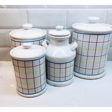 Vintage Set of Canisters with Farmhouse