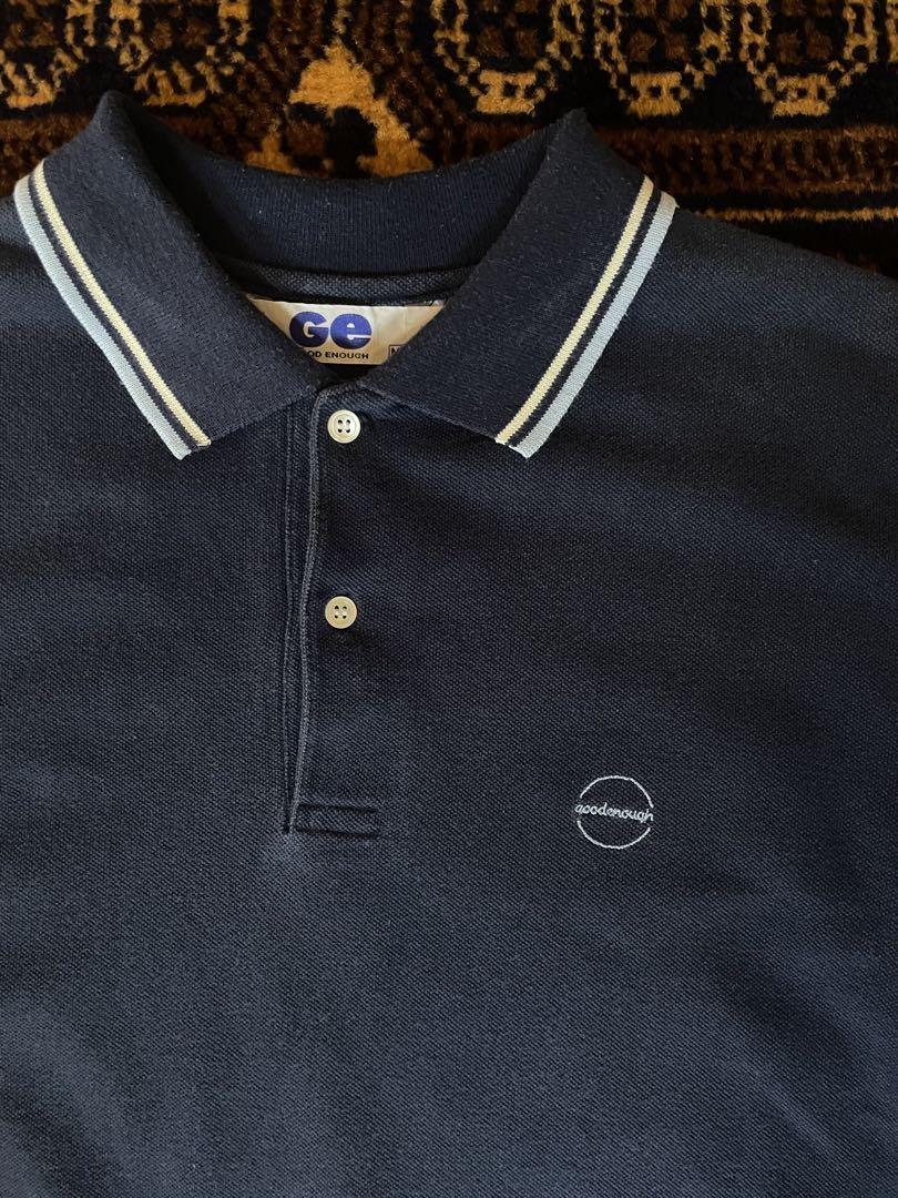 素晴らしい外見 Rare 90s GOODENOUGH Navy S/S Polo Shirt トップス