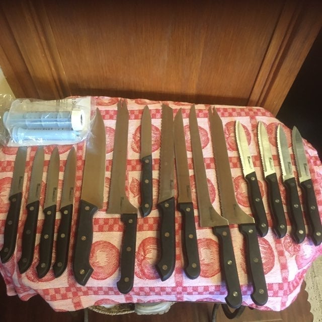 New 15 piece six star Stainless steel knife set