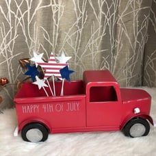 RAE DUNN FARMHOUSE HOME DECOR TRUCK USA PATRIOTIC JULY 4 FOURTH PATRIOTIC STARS