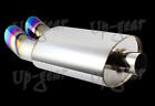 Universal 3 Dual Rainbow Burnt Tip Stainless T-304 Exhaust Muffler 2.5 Inlet