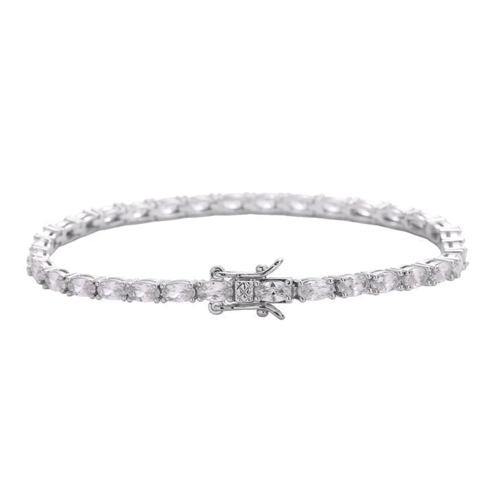 Solid Sterling Silver 2ct Diamond Mens 7 Tennis Bracelet Guys NEW Jewelry 7 in