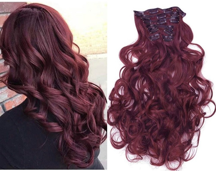 20 inch 7 pieces 16 clips hair extension clip in