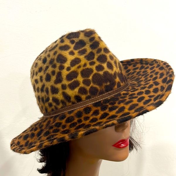 Vintage Animal Print Eric Javits Faux Fur Hat