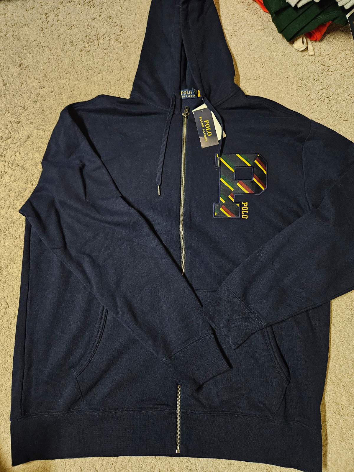 POLO RALPH LAUREN MEN'S NAVY HOODIE XLT NWT