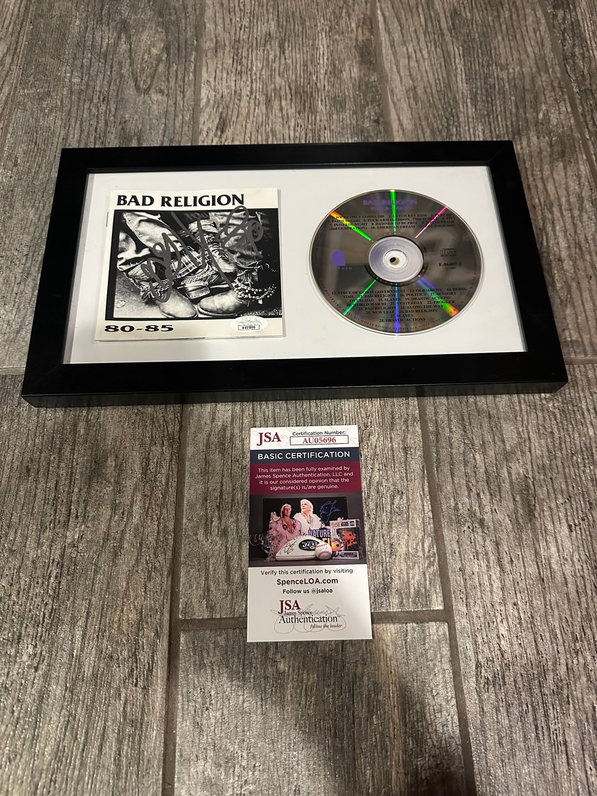 BAD RELIGION SIGNED FRAMED CD JSA COA AUTOGRAPHED RARE GREG GRAFFIN JAY BENTLEY