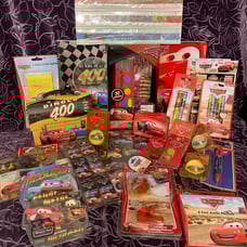 New Disney Cars Easter basket balls markers dog tags book light tin box art set