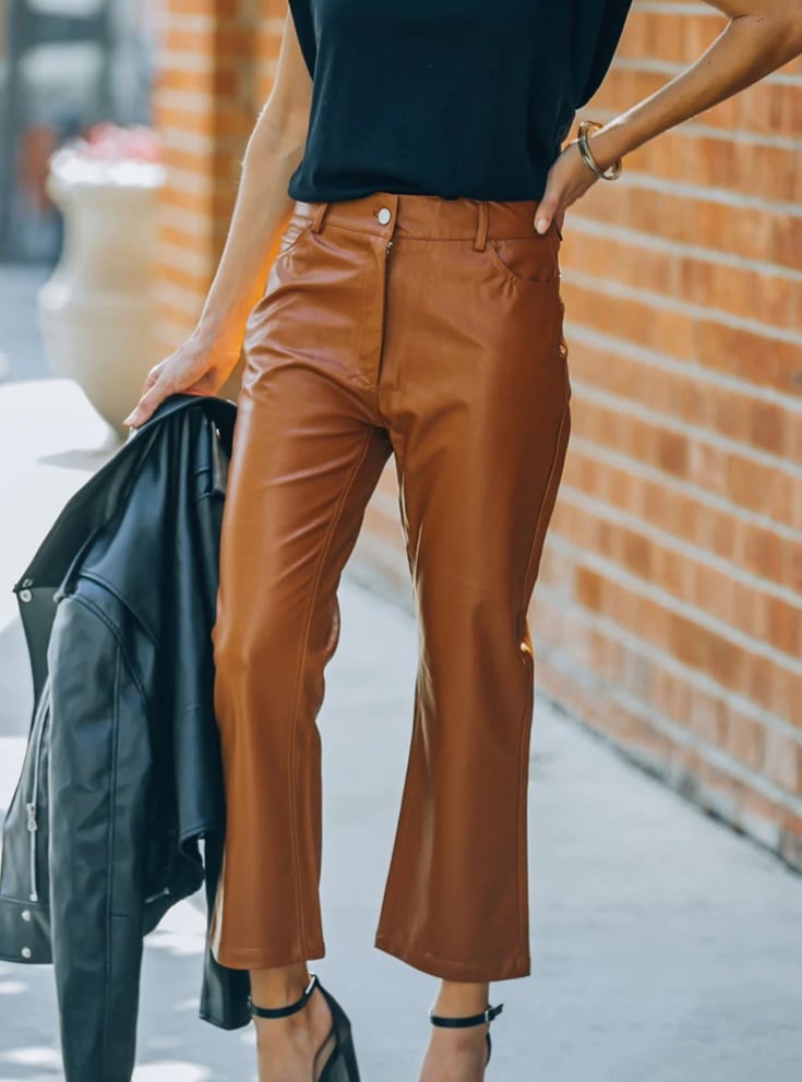 Faux leather pants