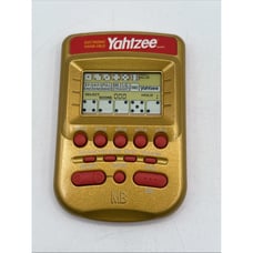 Vintage Yahtzee Electronic Handheld Game Gold Red Hasbro 2002 TESTED