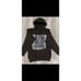 Black hoodie with hillarious writing , drawstring hood & light weight . Tag says