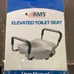 RMS Raised Toilet Seat - 5 Inch Elevated Riser with Adjustable Padded Arms - Toi