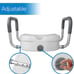 RMS Raised Toilet Seat - 5 Inch Elevated Riser with Adjustable Padded Arms - Toi