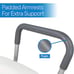 RMS Raised Toilet Seat - 5 Inch Elevated Riser with Adjustable Padded Arms - Toi