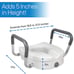 RMS Raised Toilet Seat - 5 Inch Elevated Riser with Adjustable Padded Arms - Toi