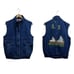 VTG 80's Uzzi Retro Denim Vest Jacket M Snap Button Pockets Hand Painted Horses