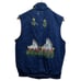 VTG 80's Uzzi Retro Denim Vest Jacket M Snap Button Pockets Hand Painted Horses