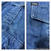 VTG 80's Uzzi Retro Denim Vest Jacket M Snap Button Pockets Hand Painted Horses