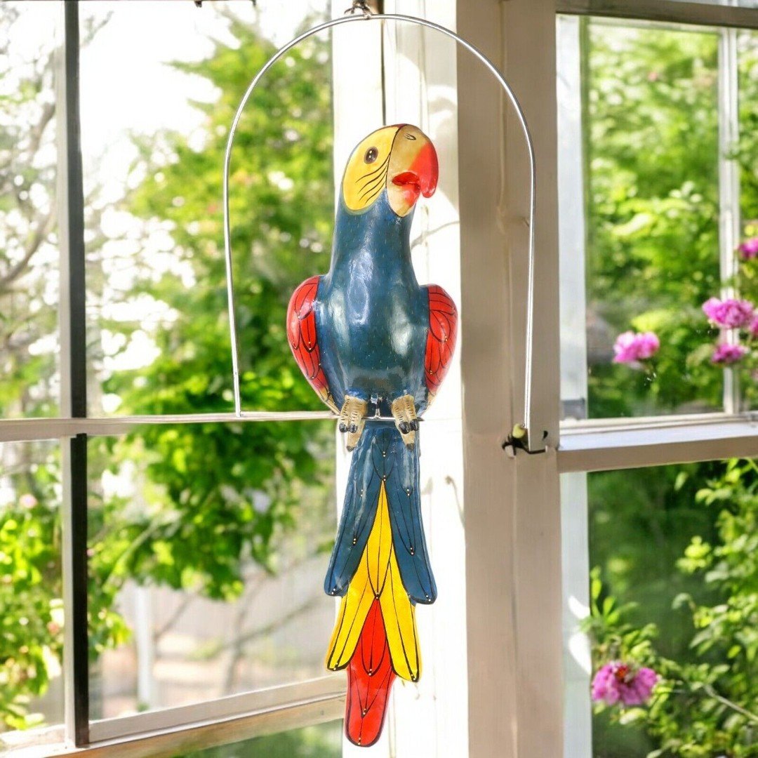 Vintage Tonala Jal Mexico Folk Art GIANT Paper Mache Parrot - RARE - HUGE! 30