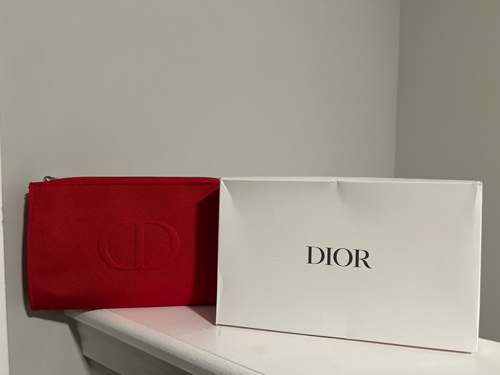 Dior Beauty Limited Edition Canvas Cosmetic Makeup Pouch/Clutch-Red