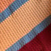 Handmade Blue Orange Red Striped Crocheted Acrylic Yarn Afghan Throw Blanket