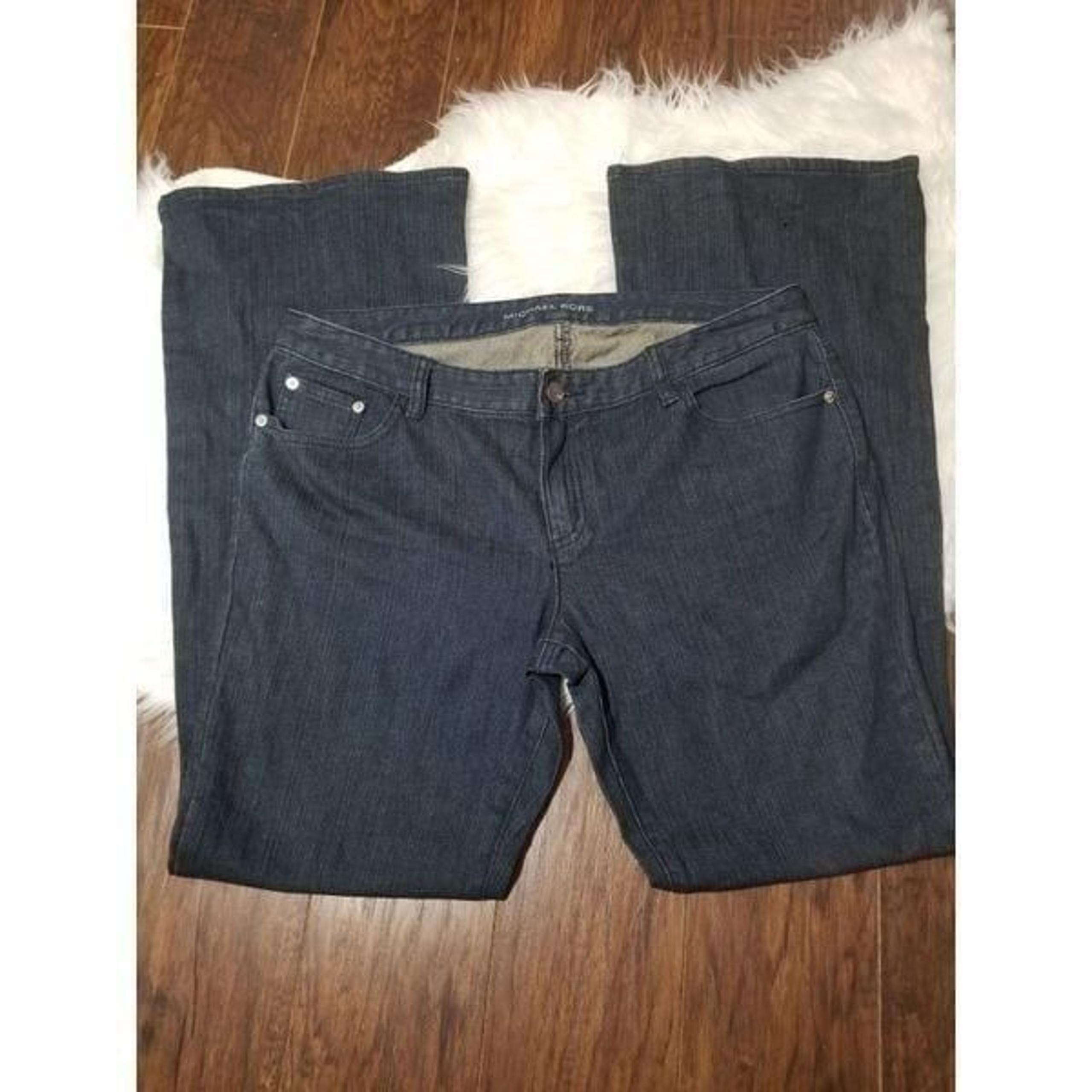 Michael Kors dark wash wide leg jeans