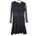 Jason Wu 12 Black Crew Neck Knee-Length Dress Cut Out Mesh Long Sleeve Fit Flare