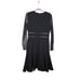 Jason Wu 12 Black Crew Neck Knee-Length Dress Cut Out Mesh Long Sleeve Fit Flare