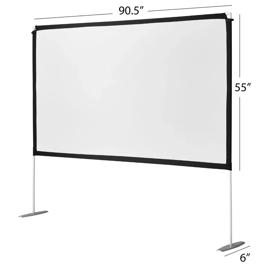 Onn. 100 Portable Indoor/Outdoor 16:9 Theater Projection Screen Detachable Legs