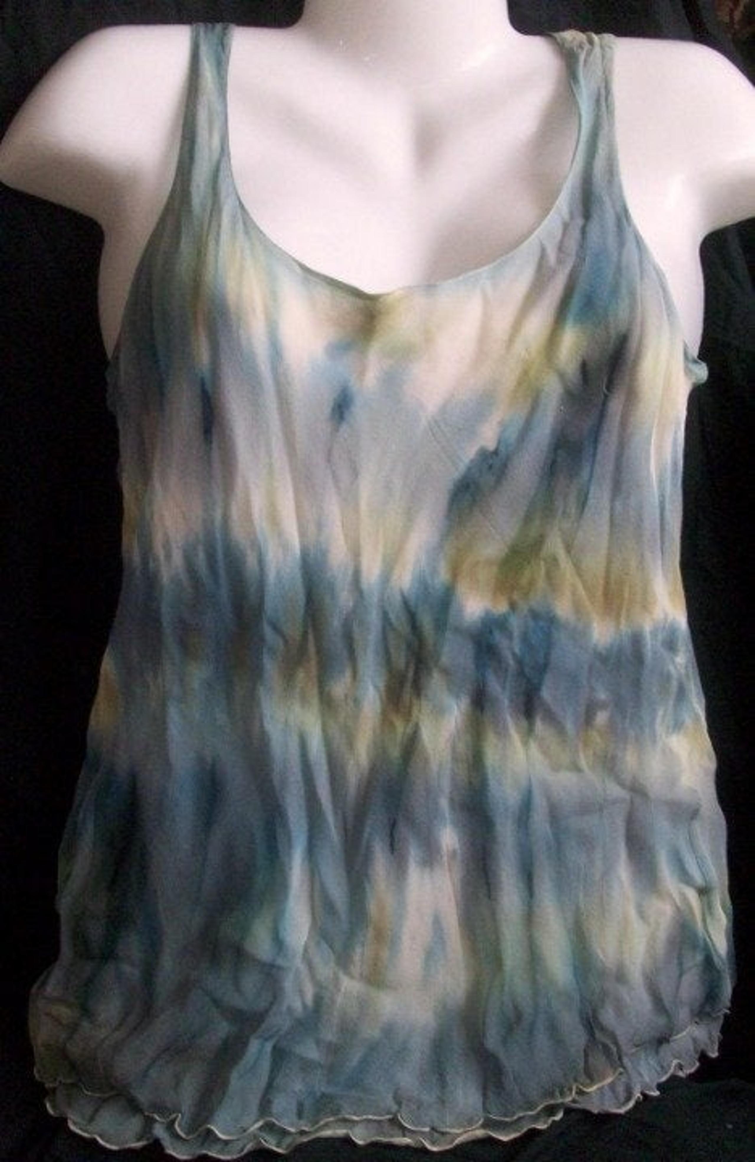 Sexy Tie Dye Crepe Silky Dble Layer Ruf