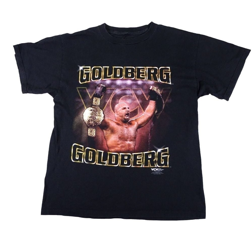 VTG 90s 1998 Goldberg World Title Belt WCW VTG Wrestling Mens Shirt Size XL WWE