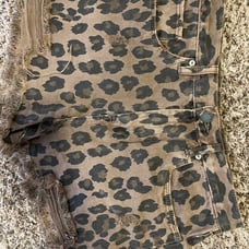BLANKNYC Leopard Print Denim Shorts - 29