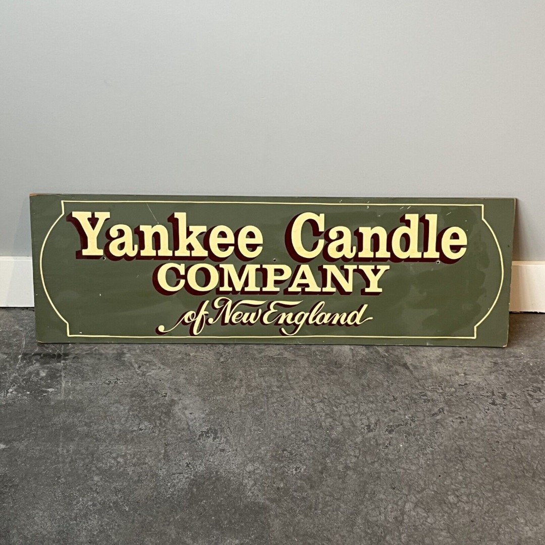 Yankee Candle Company Of New England Wooden Store Display Sign Primitive Decor