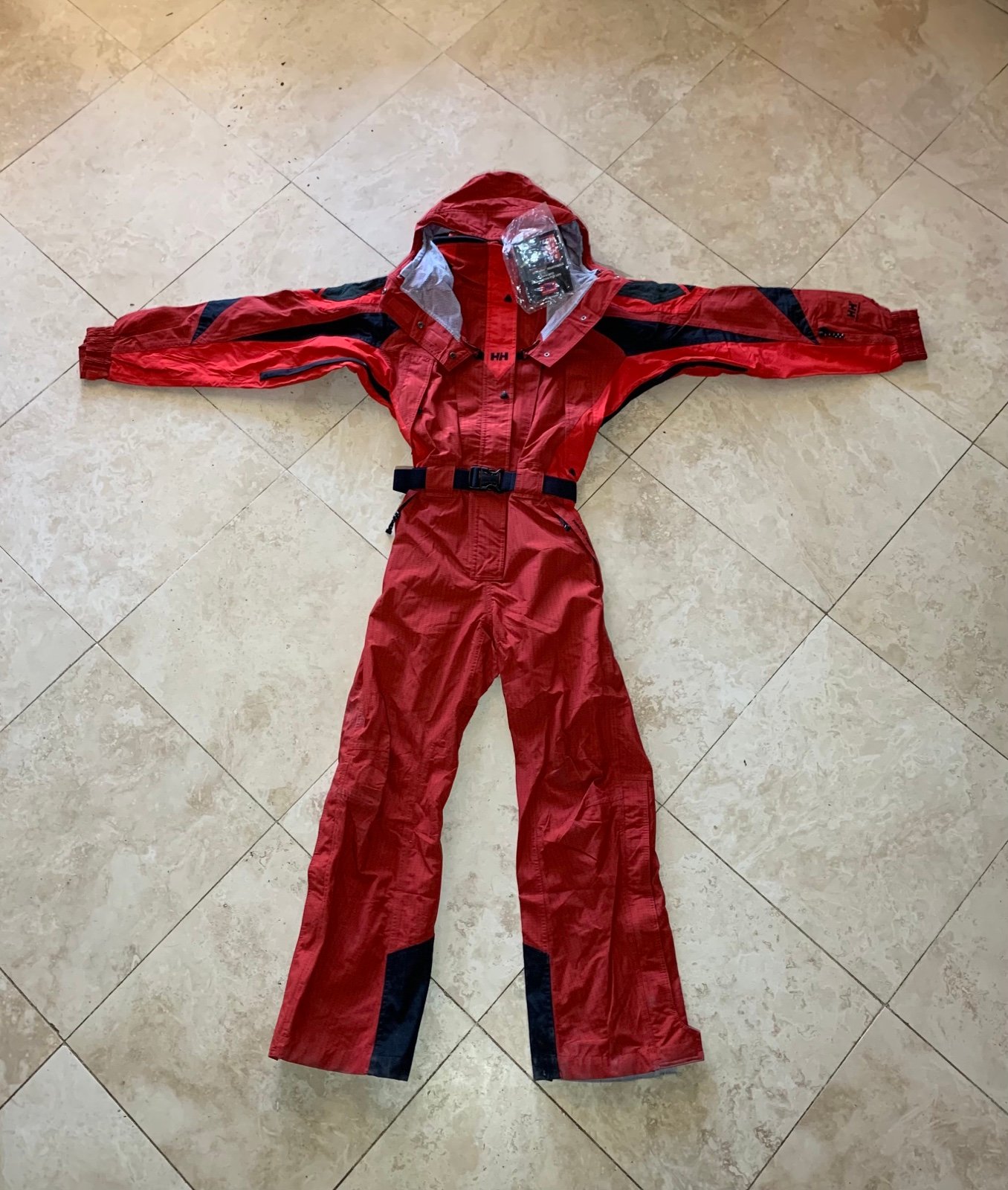 Vtg Helly Hansen Equipe Ski Suit Snowsuit Helly Tech Red One piece Bib Women’s M