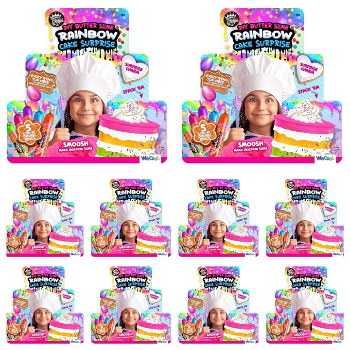 10 Packs: Butter-Slime Rainbow Cake Surprise, for Classrooms/kindergarten/home