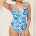 Andie Baia one piece swimsuit blue floral Bluf NWT Size Small