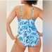 Andie Baia one piece swimsuit blue floral Bluf NWT Size Small