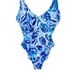 Andie Baia one piece swimsuit blue floral Bluf NWT Size Small
