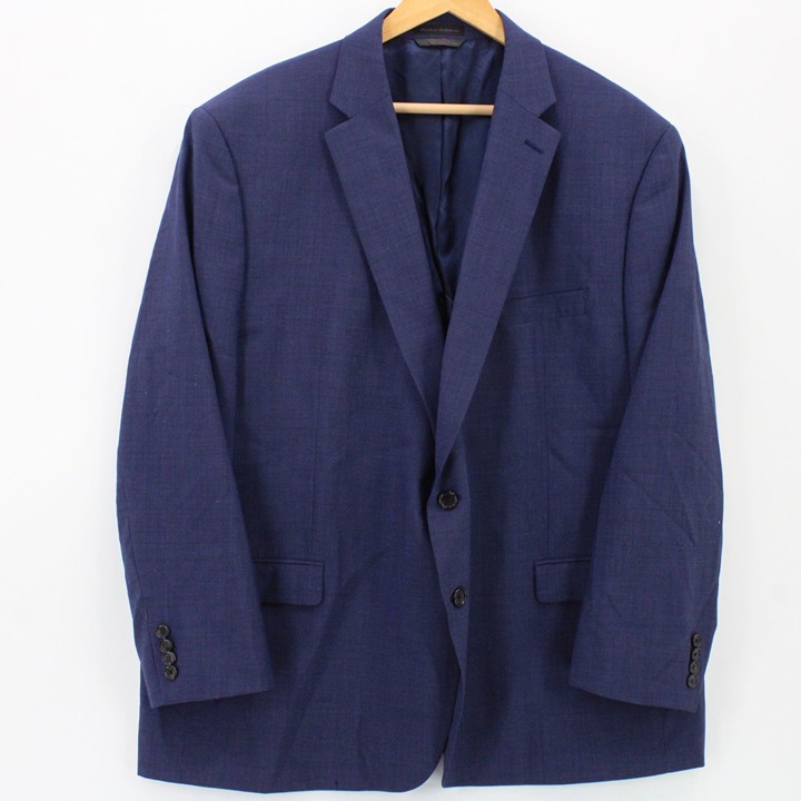 Lauren Ralph Lauren Wool Blazer Mens Navy Blue Two Button Fron Size 50R