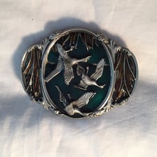 Bereamot VINTAGE Brass Works Geese Belt Buckle New never worn